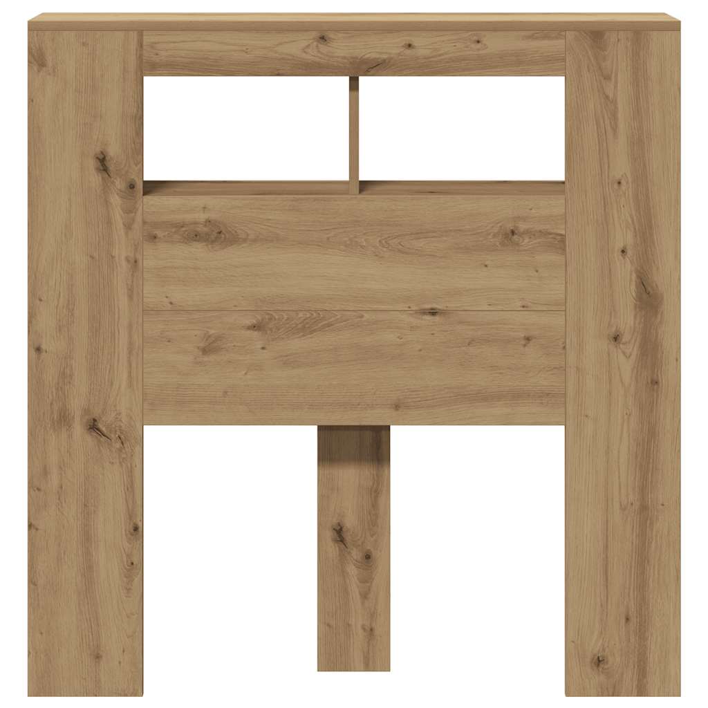 LED Headboard Artisan Oak 100x18.5x103.5 cm Engineered Wood